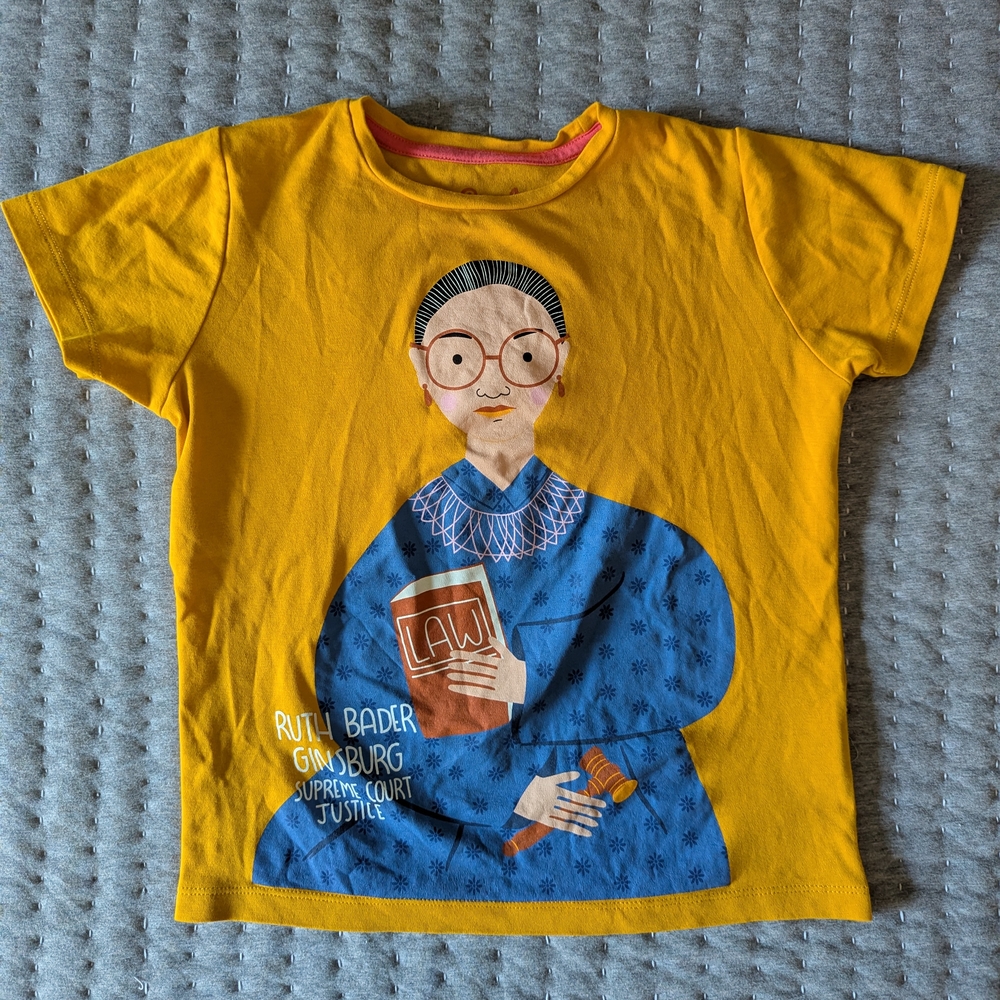 Ruth Bader Ginsburg RBG Empowering Graphic Tee - Like New - Yellow - Size 10
